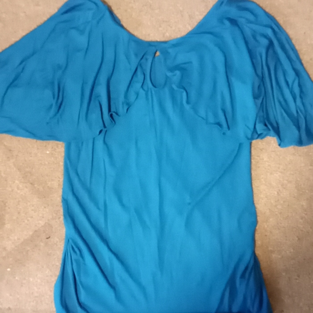 Blue ruffle Kate and Mallory shirt
